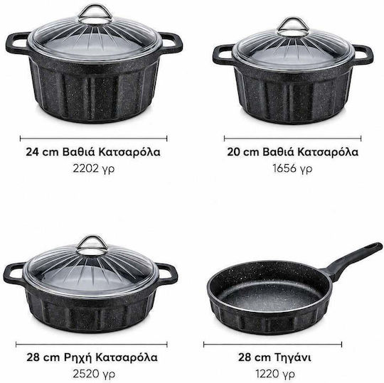 SteweHome Комплект Съдове За Готвене От Чугун 7 Части