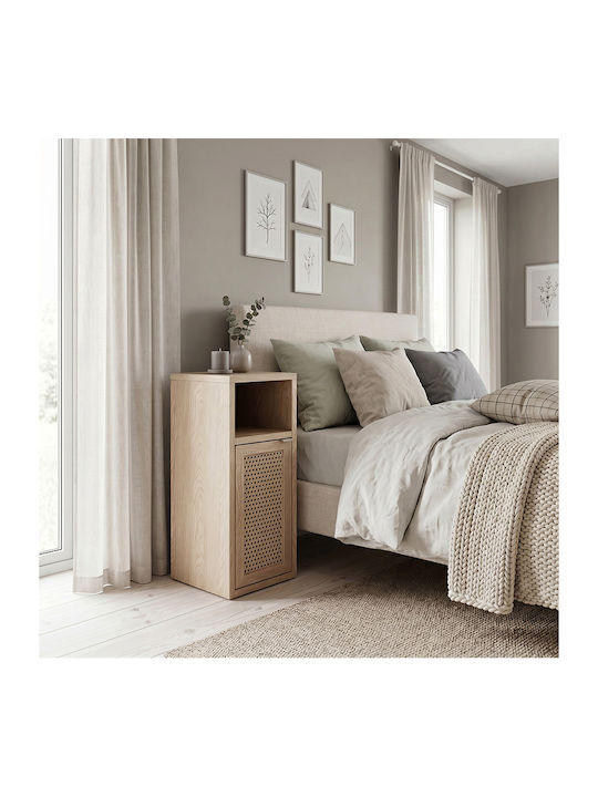 Bedside Table Inca Wooden Beige 25.2x32x60cm