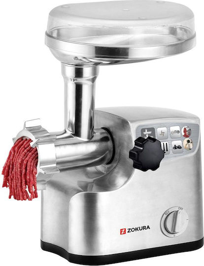 Zokura Z1242 Elektrischer Fleischwolf 2000 W 1,2 Kg Min Silber