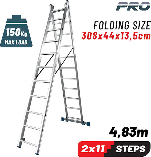 Bormann Pro BHL5140 Aluminum Double Staircase 2x11
