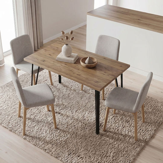 Xana Τραπεζαρίας Sepet Oak 120x70x77.5εκ.