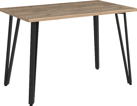 Xana Маса За Трапезария Дървена С Метална Рамка Sepet Дъб 120x70x77.5см