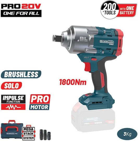 Bormann Pro BBP5456CA Brushless Μπουλονόκλειδο Μπαταρίας 20V Solo με Υποδοχή 3/4"