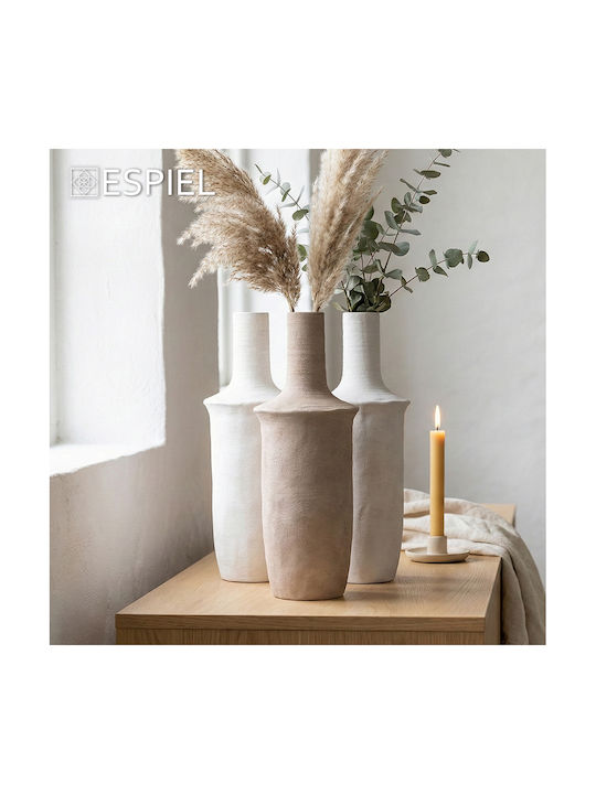 Espiel Decorative Ceramic White Vase 14x14xH33cm