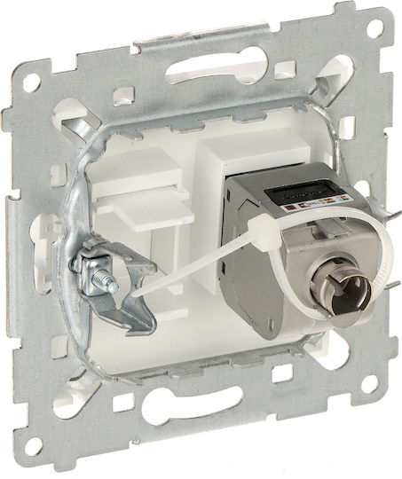 Kontakt-Simon Single Network Socket RJ45 Without Frame Type Cat6 in White Color D61E.01/11