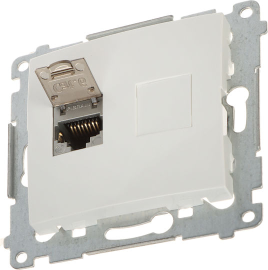 Kontakt-Simon Single Network Socket RJ45 Without Frame Type Cat6 in White Color D61E.01/11