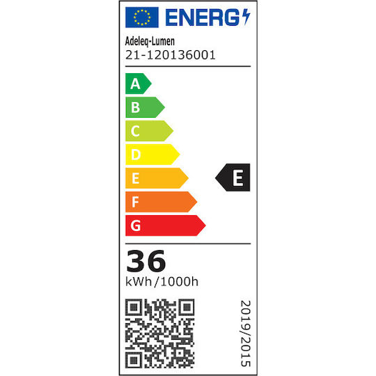 Adeleq LED Γραμμικό Φωτιστικό Τοίχου 36W Θερμό Λευκό IP20 με Ρυθμιζόμενη Ένταση 120εκ.
