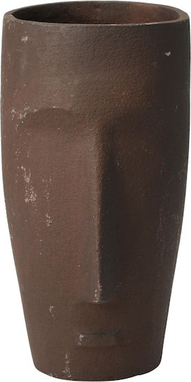 Βάζο Αλουμινίου Καφέ 9x9xΥ15cm