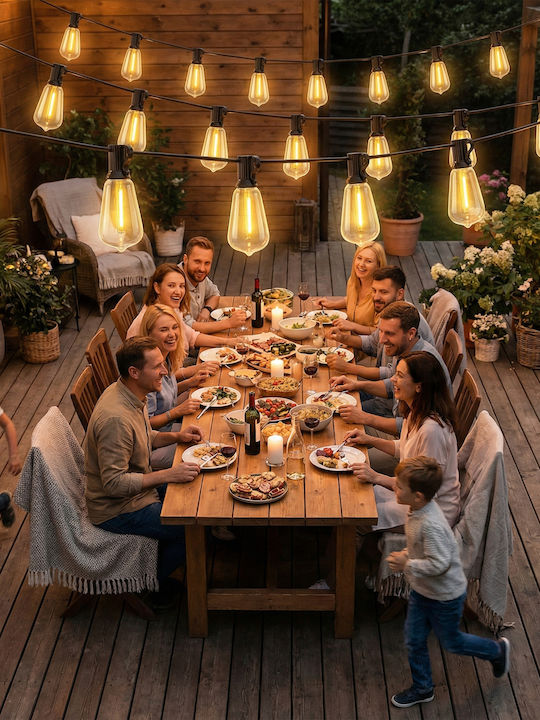 Waterproof Curtain Lights Garland Lights LED IP44 18m with 50 Lamps