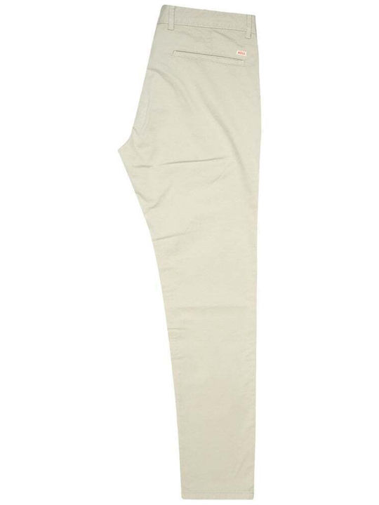 Pantaloni Chino Elastic cu Croială Slim Light Beige