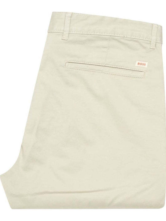 Pantaloni Chino Elastic cu Croială Slim Light Beige