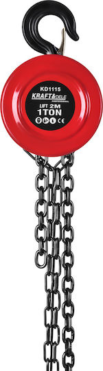 Kraft & Dele Chain Hoist 1T with Chain 2.5 m for Weight Load up to 1t Red