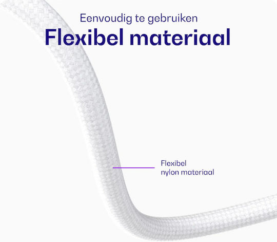 Buddi Flex USB 2.0 Cable USB-C male - USB-A 12W Λευκό 1m