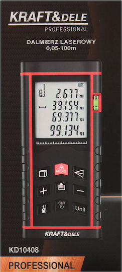 Kraft & Dele Μέτρο Laser KD10408 με Εύρος Μέτρησης 0.05m-100m