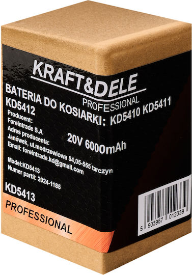Battery Cordless Lawn Mower 20v 6ah Kraft&dele Kd5413