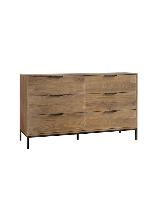 Kommode Schlafzimmer Holz Mars Walnuss 140x45x83,5cm