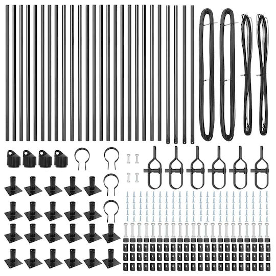 vidaXL Garden Fencing Material 26pcs Gray