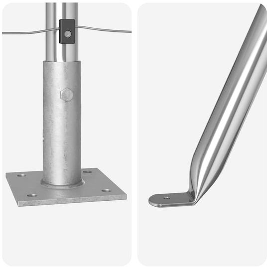 vidaXL Στύλος Περίφραξης Κήπου από Ατσάλι 3.2x110εκ. 7τμχ Ασημί