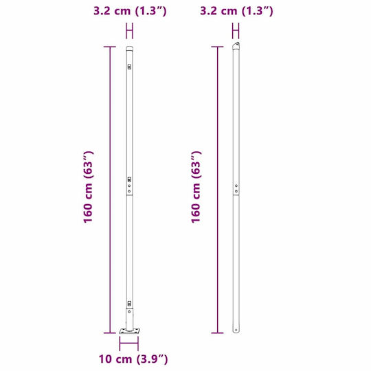 vidaXL Στύλος Περίφραξης Κήπου από Ατσάλι 3.2x160εκ. 13τμχ Πράσινο
