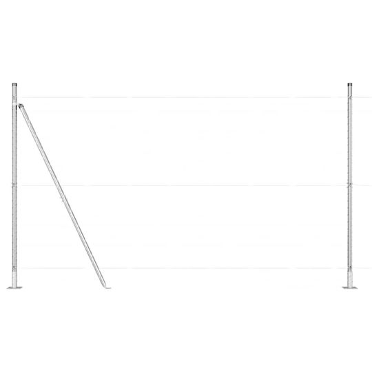 vidaXL Stâlp de gard de Grădină din Oțel 3.2x170buc 7buc Silver