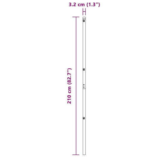 vidaXL Zaunpfahl für den Garten aus Stahl 3.2x210cm 7Stück Green