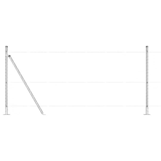 vidaXL Στύλος Περίφραξης Κήπου από Ατσάλι 3.2x90εκ. 7τμχ Ασημί