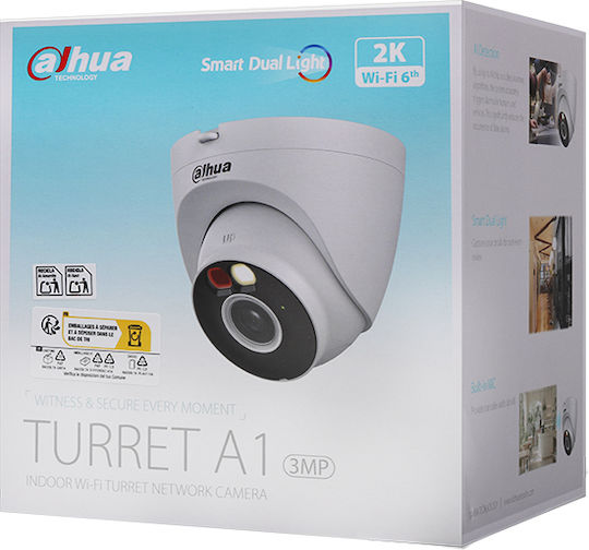 Dahua IPC-T3A-IL-0280B IP Κάμερα Παρακολούθησης Wi-Fi Full HD+ 3MP Αδιάβροχη με Αμφίδρομη Επικοινωνία και Φακό 2.8mm