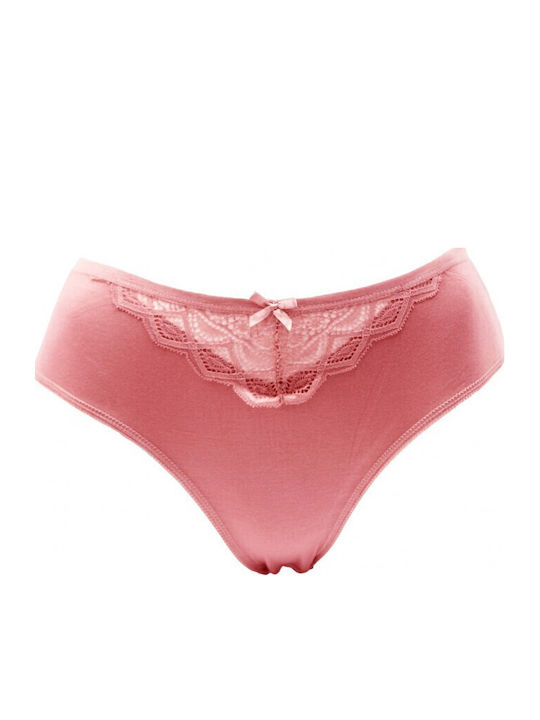 Damen Slip mit Spitze Salmon