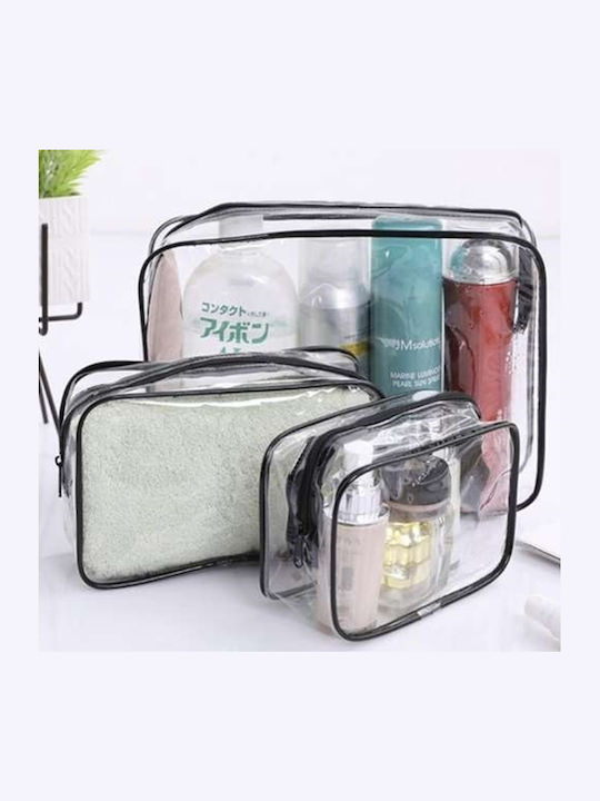 Set 3 Transparent Travel Cosmetic Organizers