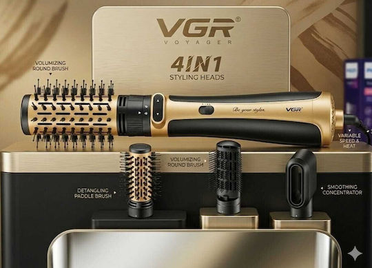 VGR Electric Brush with Air & Rotating Head for Hair Straightening and Curls 1200W