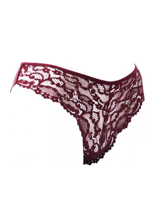 Damen Brasilien mit Spitze Burgundy