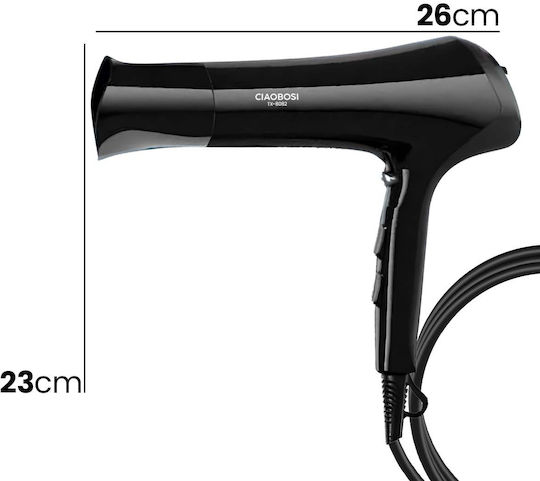Uscător de Păr Avizar 2000W Ultra Rapid Funcție Aer Cald Rece Negru