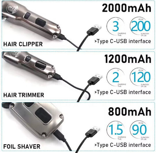 VGR Professional Hair Clipper Set Black V-675
