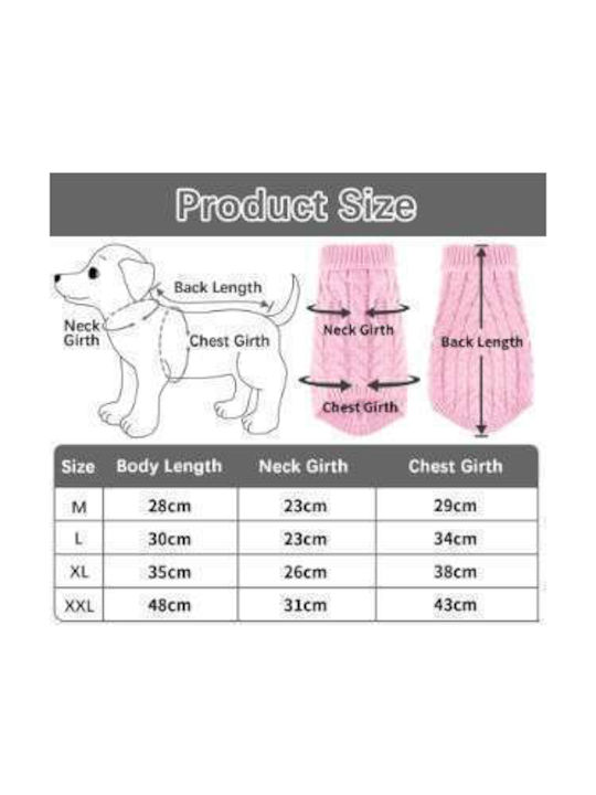 Hundeshirt Warmer Weiches Strickpullover Rosa Größe L
