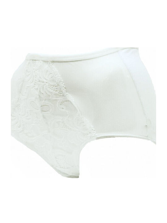 High-waisted Women's Slip with Lace Ecru