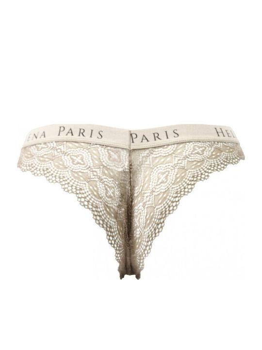 Damen Brasilien mit Spitze Beige