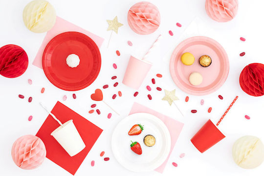 Red Paper Plates Birthday 18cm 6pcs
