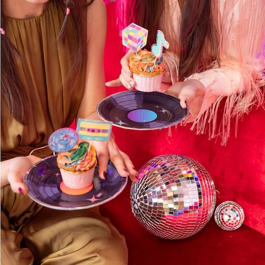 Paper Plates Vinyl Record Retro Disco 80s Birthday 18cm 6pcs