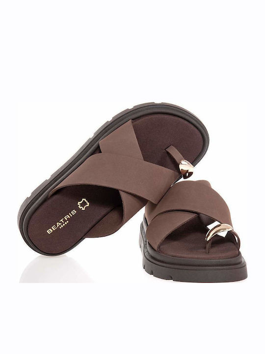 Γυναικεία Σανδάλια Flatforms Καφέ