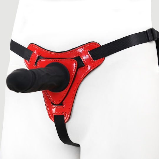 Strap On Harness Realistic Dildo & Screw-lock Red