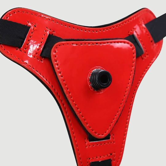 Strap On Harness Realistic Dildo & Screw-lock Red