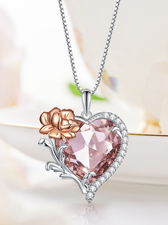 Trusky Necklace with Heart Design in Silver with Zircon
