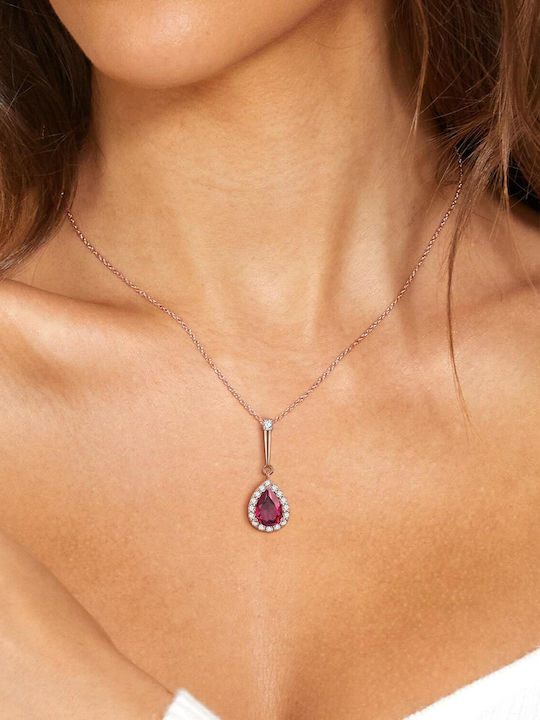 Trusky Silber Halskette mit Zirkon Rosa