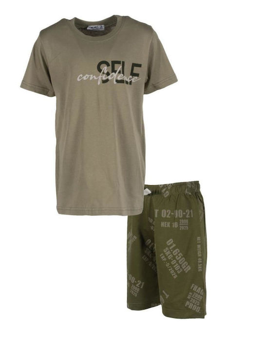 Kids Clothing Sets Summer with Shorts 2 Pieces Khaki