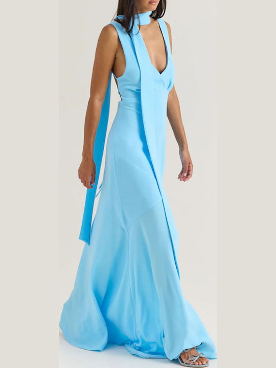 Summer Maxi Evening Dress Light Blue