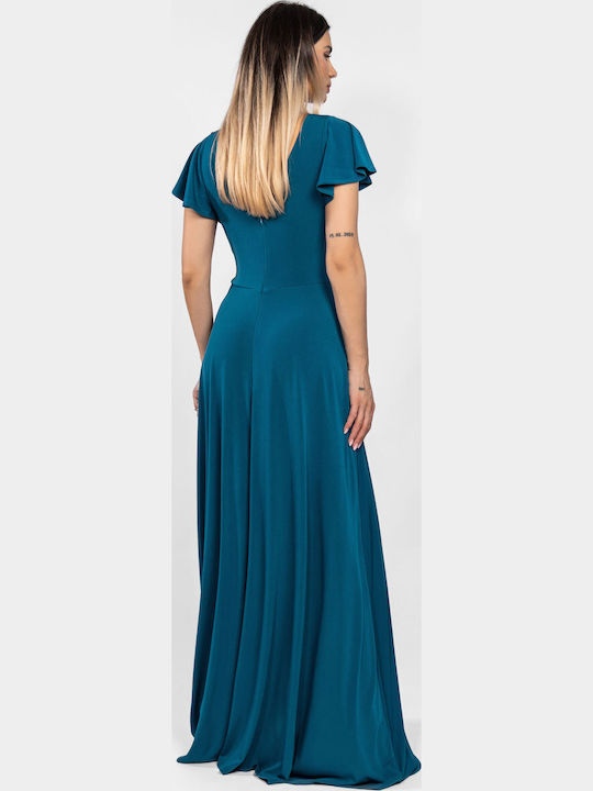 Rochie Maxi De Vară Pentru Nuntă / Botez Petrol