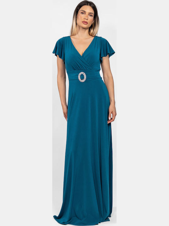 Rochie Maxi De Vară Pentru Nuntă / Botez Petrol