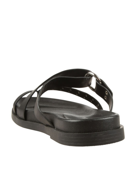 Damen Flache Sandalen Schwarz