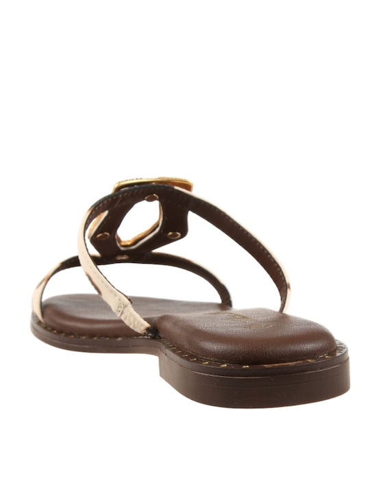 Damen Flache Sandalen Braun