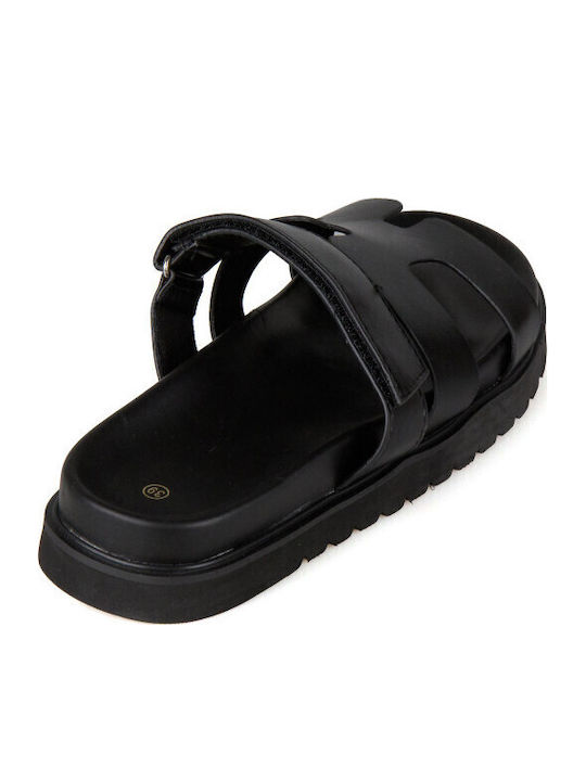Γυναικεία Ανατομικά Σανδάλια Flatforms Μαύρα